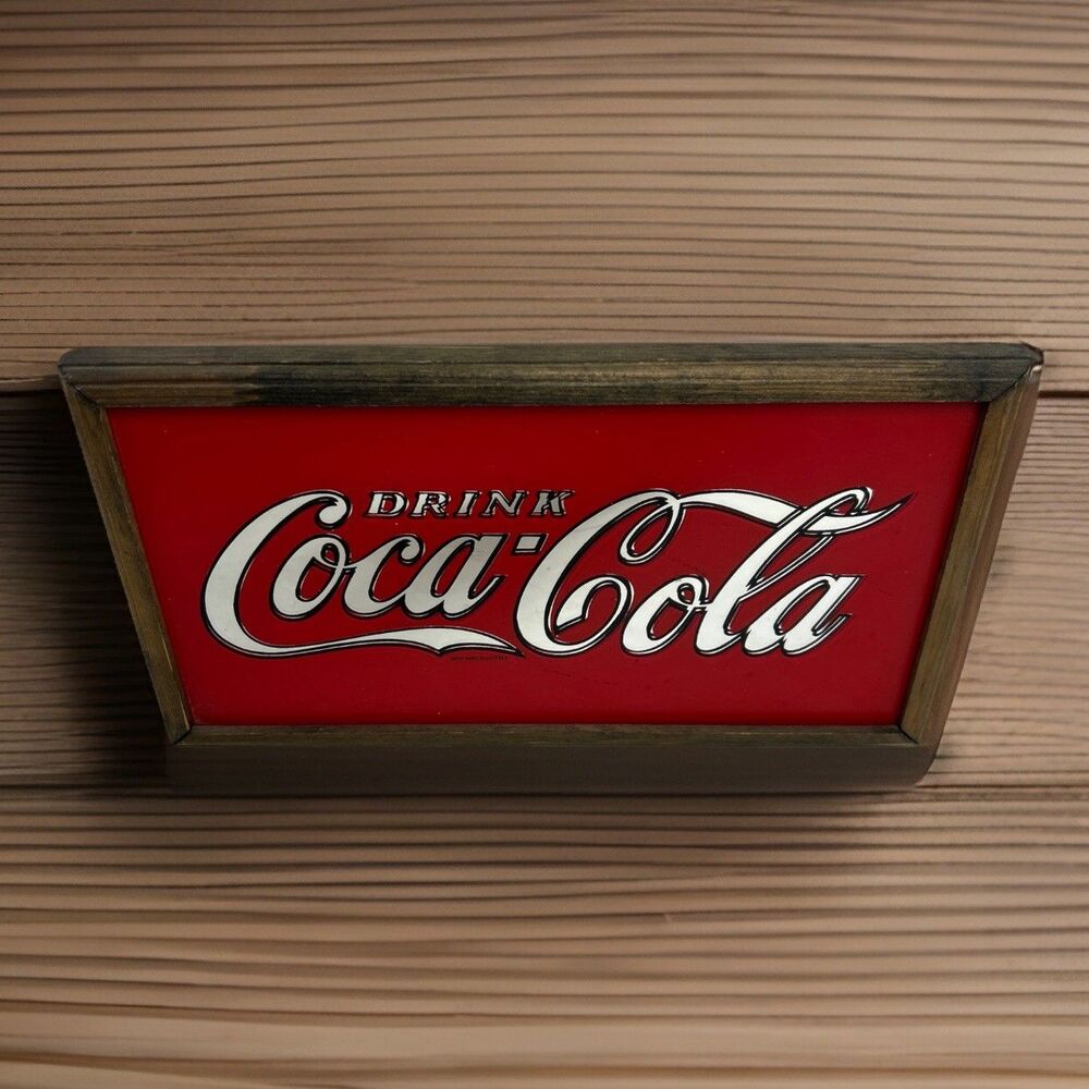 VINTAGE MIRRORED GLASS DRINK COCA - COLA SIGN - VGC